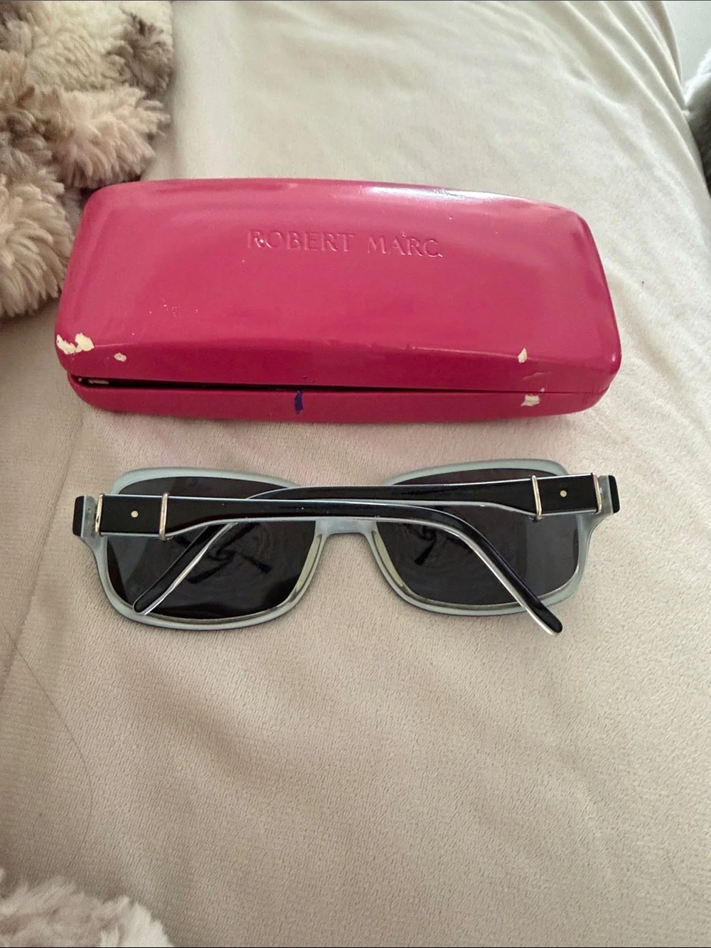 Robert Marc Women's Black Sunglasses with Pink Hard Case
